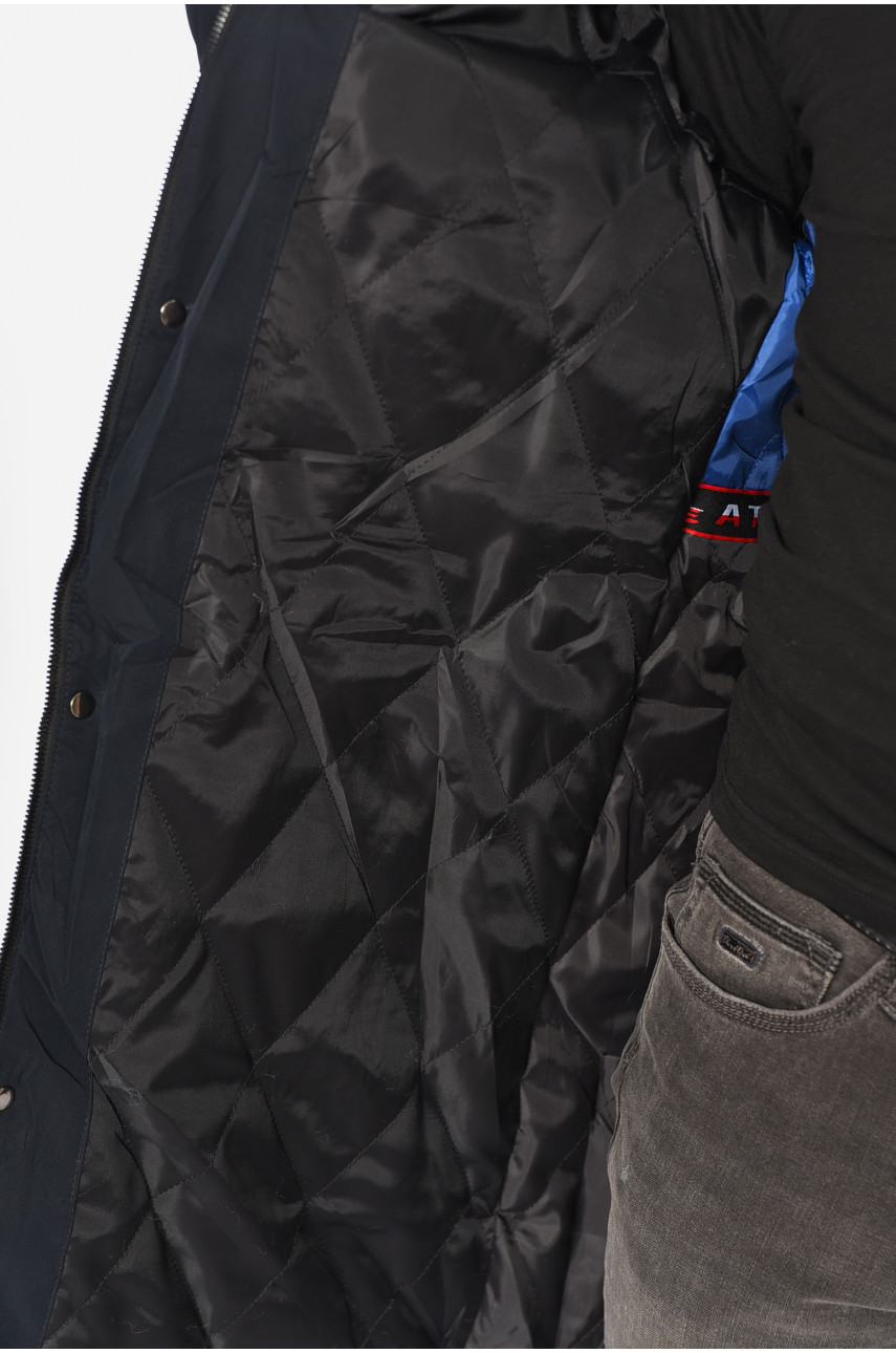 Куртка чоловіча подовжена єврозима темно-синього кольору а867 195771