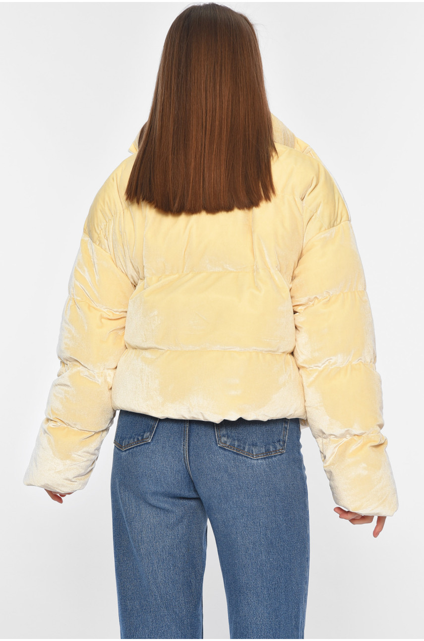 Куртка жіноча єврозима велюрова молочного кольору 1532 195775