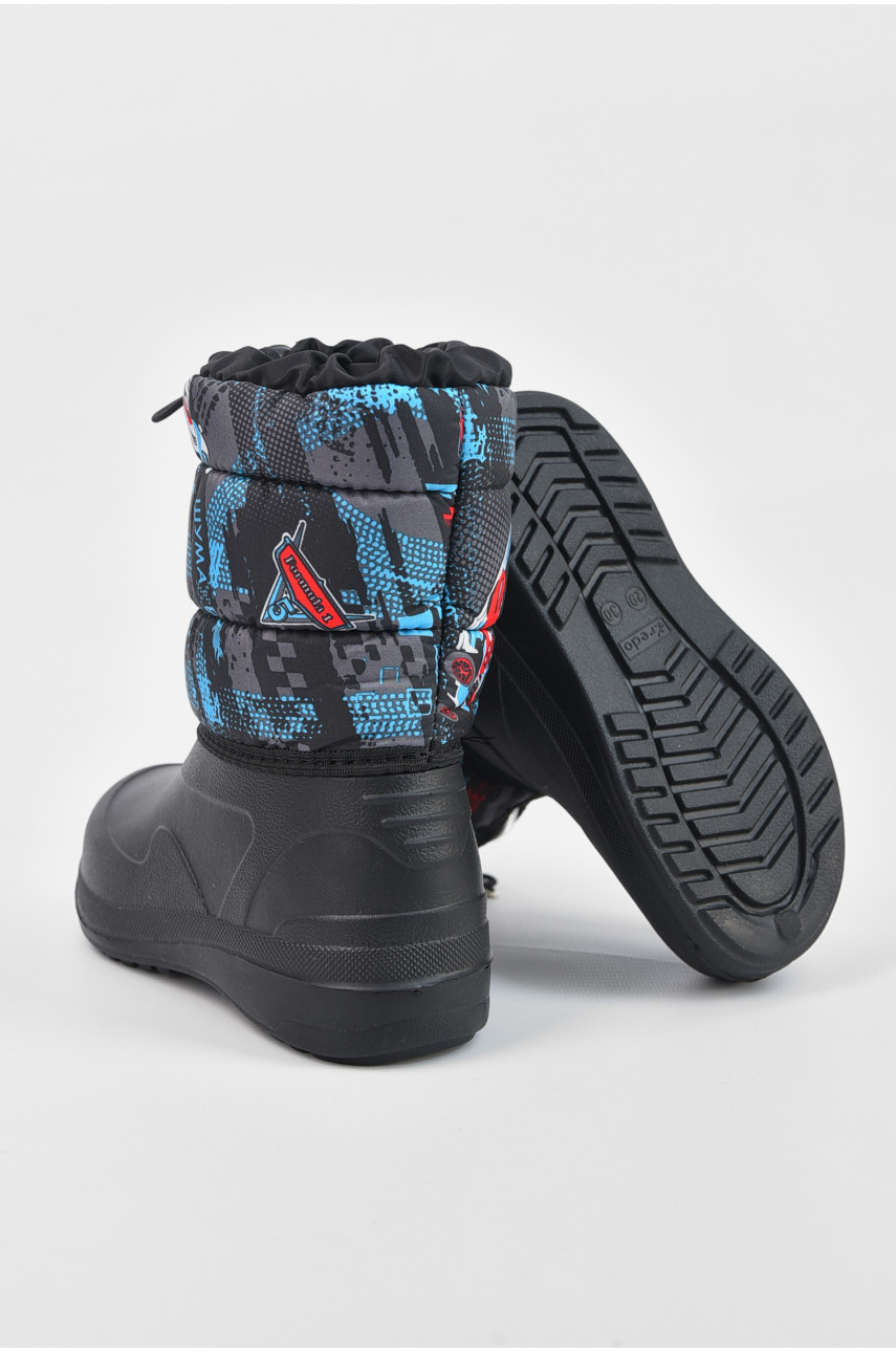 Дутики дитячі на хутрі чорного кольору 19-Д-26 195785