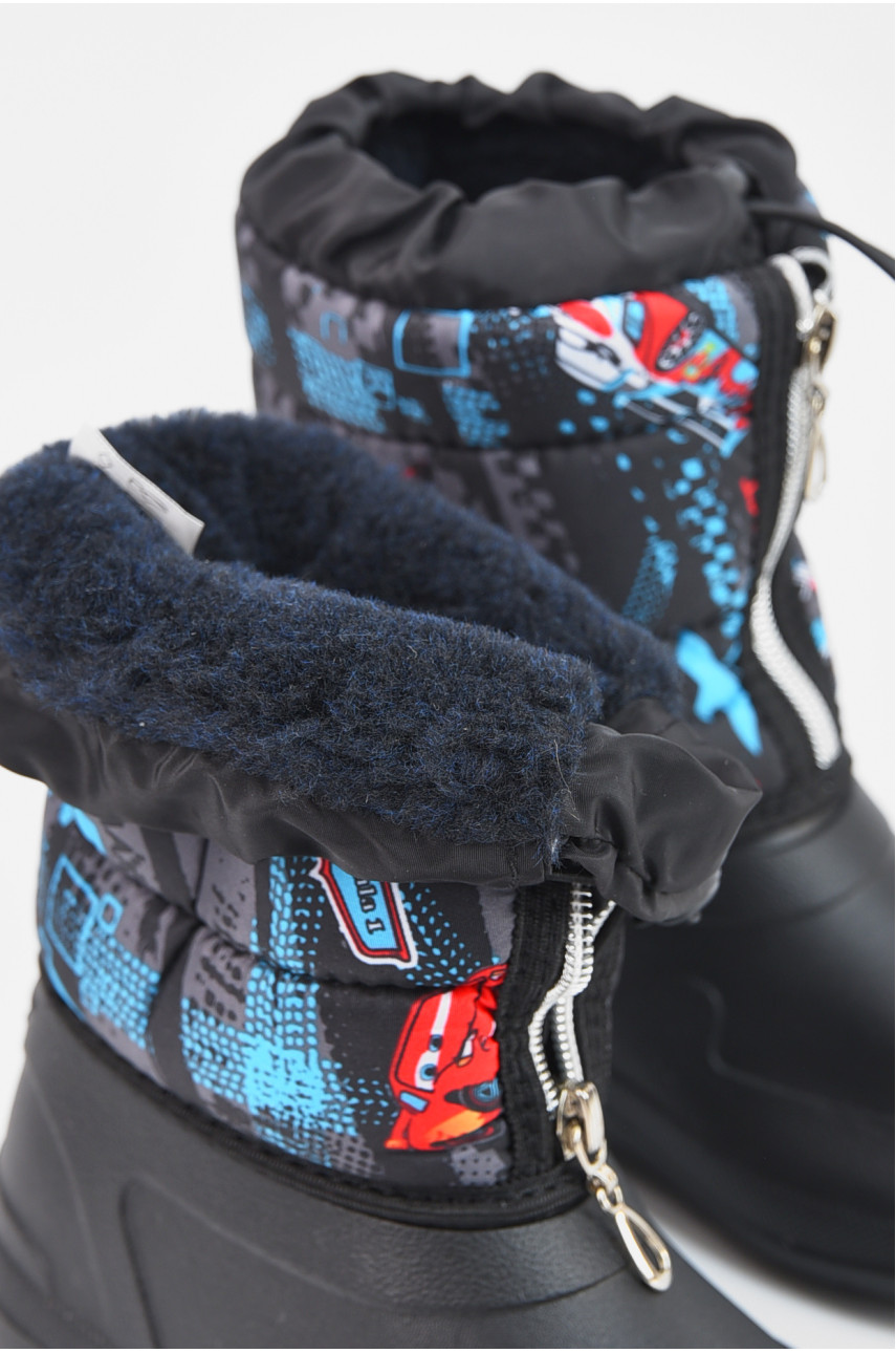 Дутики дитячі на хутрі чорного кольору 19-Д-26 195785