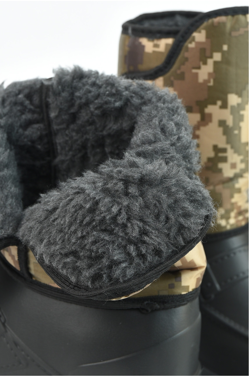 Дутики мужские пена пиксель на  меху черного цвета Payas 195788