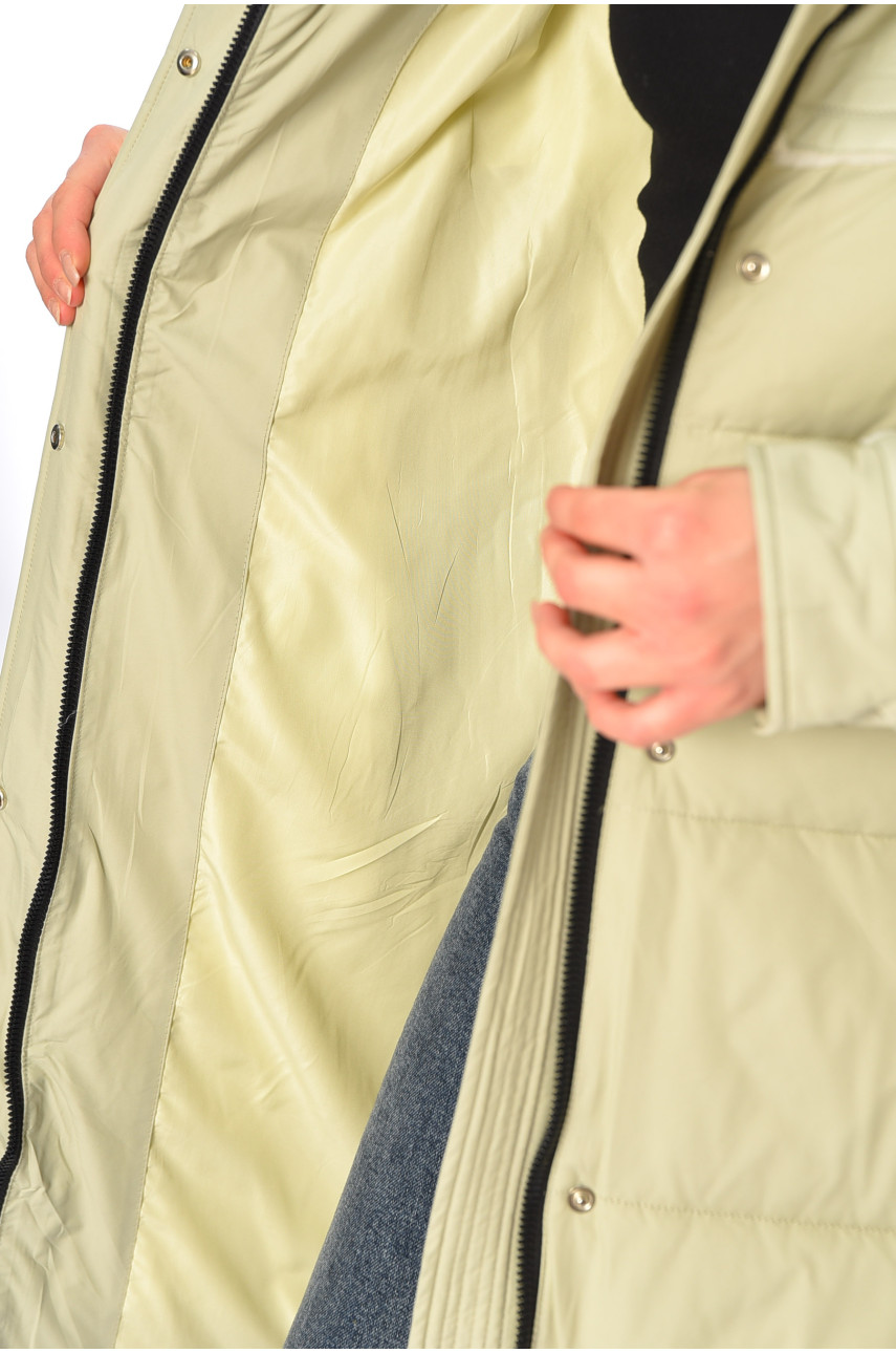 Куртка-дублянка жіноча подовжена єврозима м'ятного кольору 1131 195799