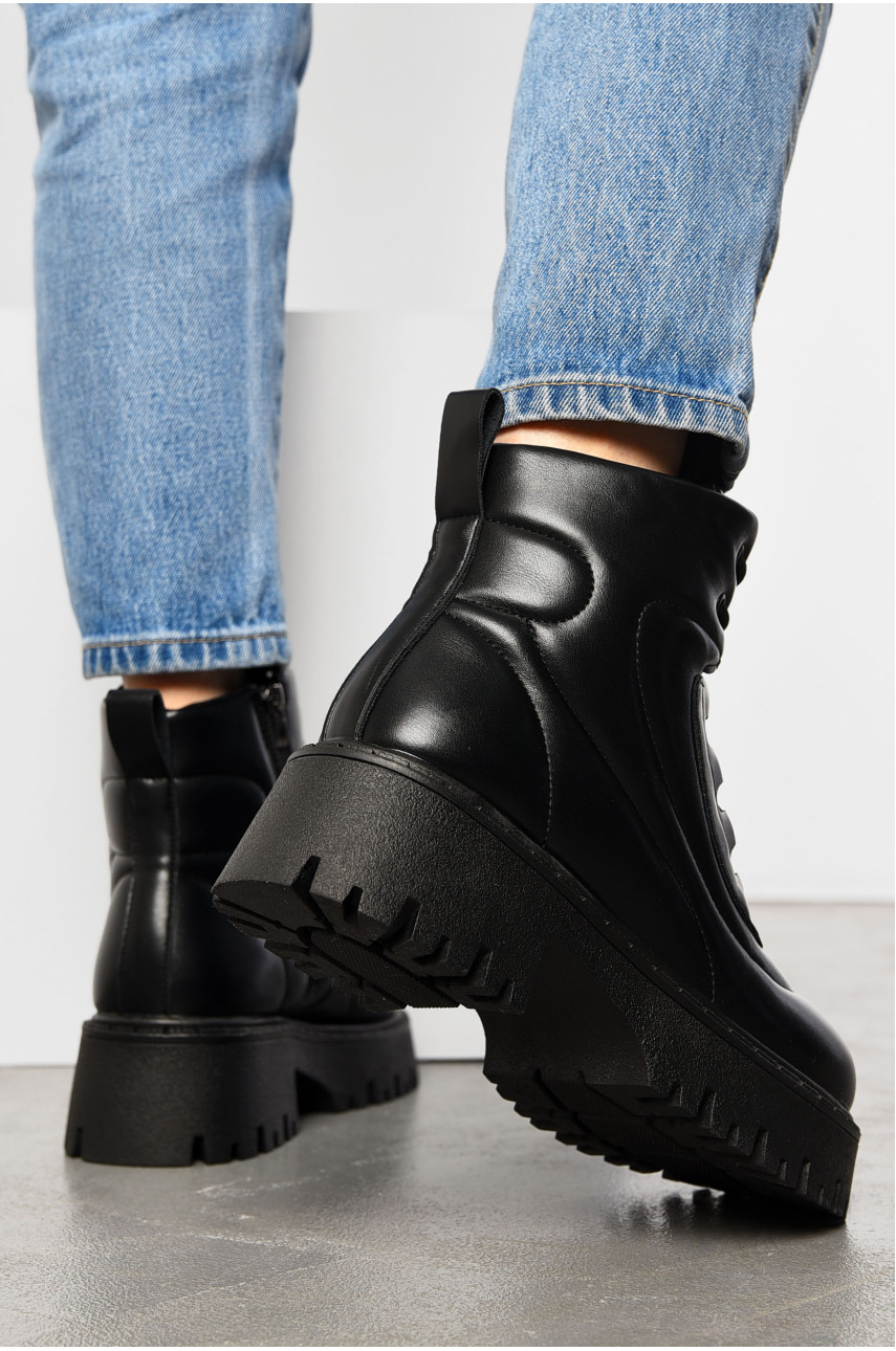 Ботинки женские зимние на меху черного цвета А111-1 195814 Ботинки женские зимние на меху черного цвета А111-1 195814