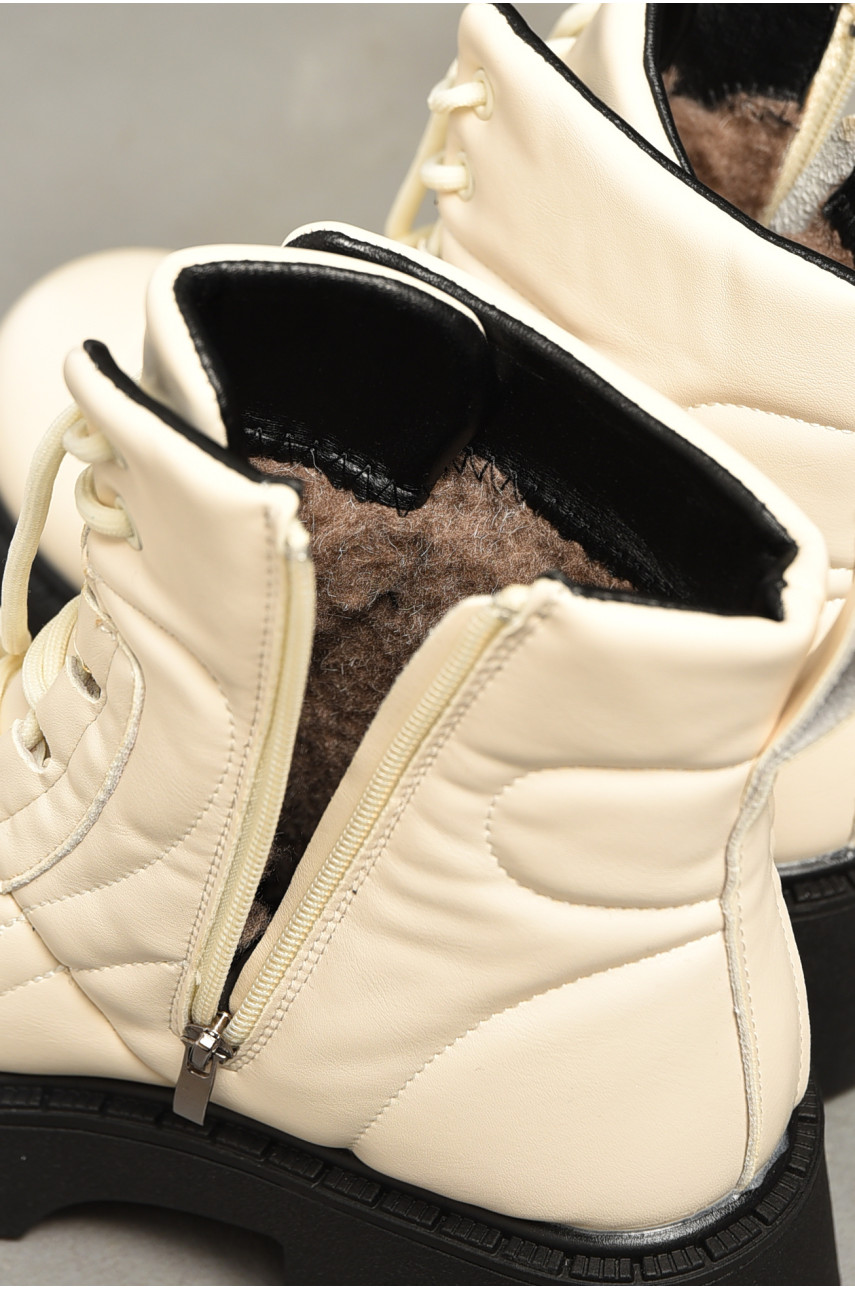 Ботинки женские зимние на меху бежевого цвета А111-2 195816 Ботинки женские зимние на меху бежевого цвета А111-2 195816