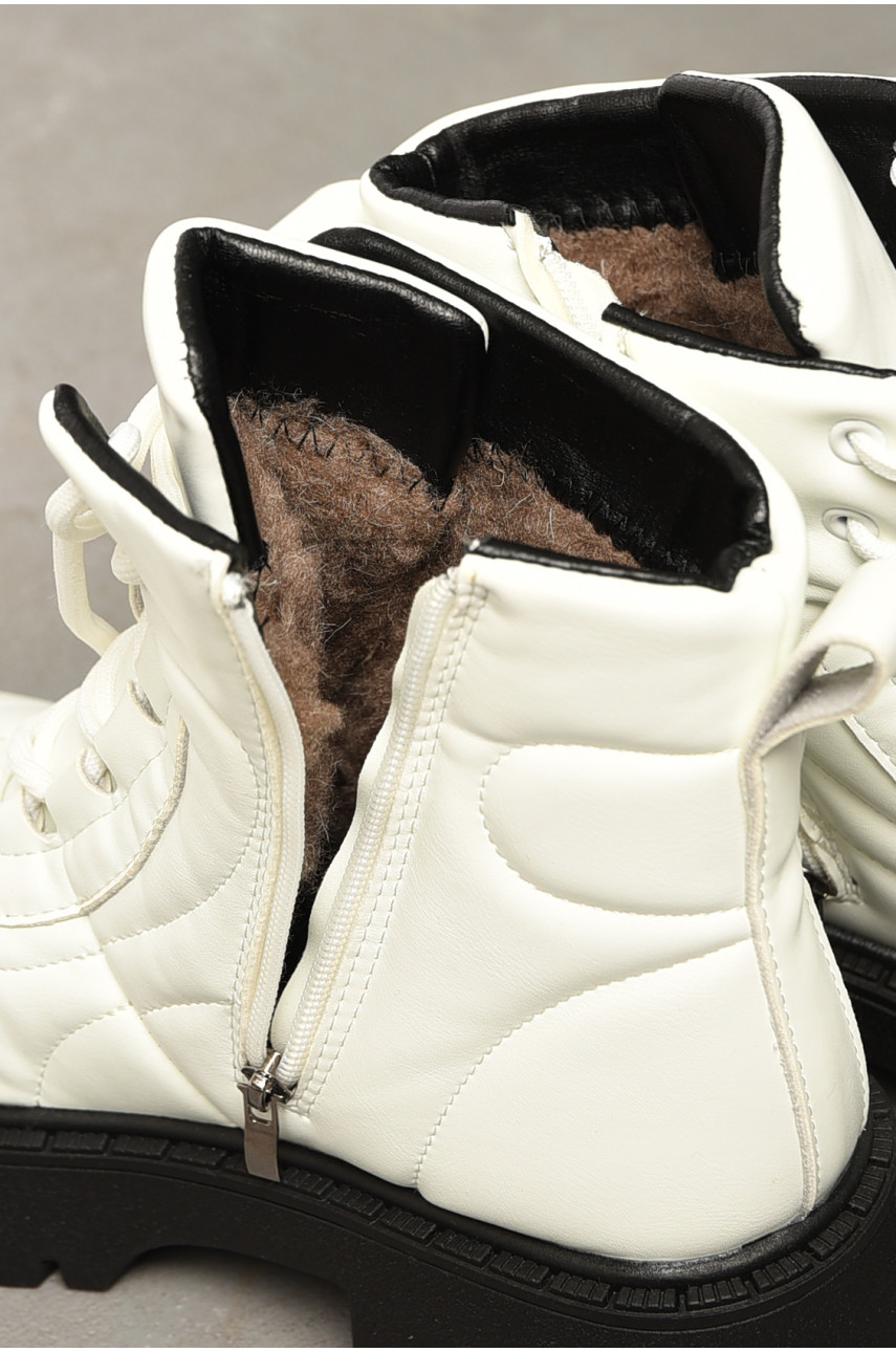 Ботинки женские зимние на меху белого цвета А111-3 195817