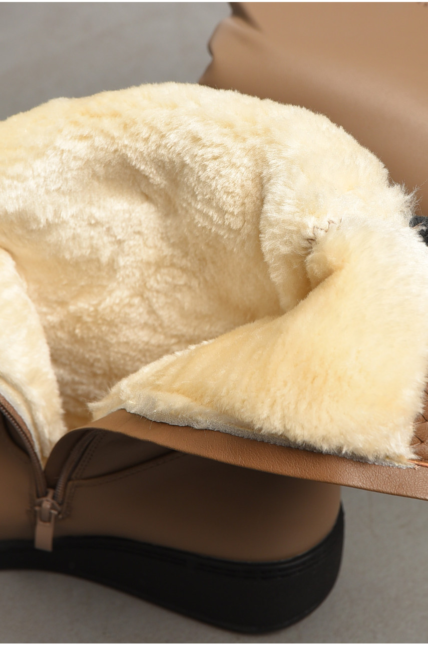 Сапоги женские зимние на молнии темно-бежевого цвета 202-2 195824 Сапоги женские зимние на молнии темно-бежевого цвета 202-2 195824