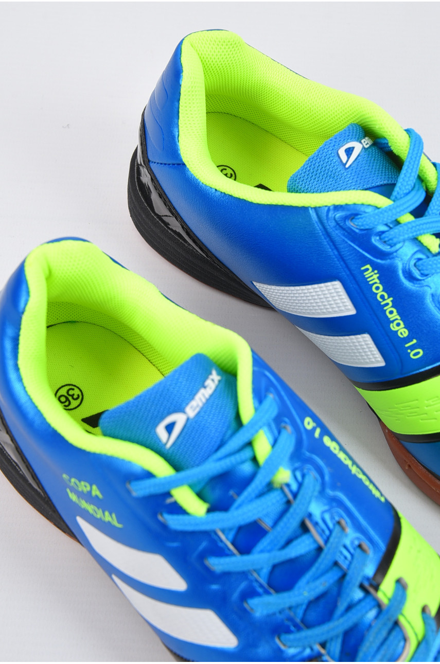 Бутсы подростковые для мальчика синего цвета B3343-2 195829