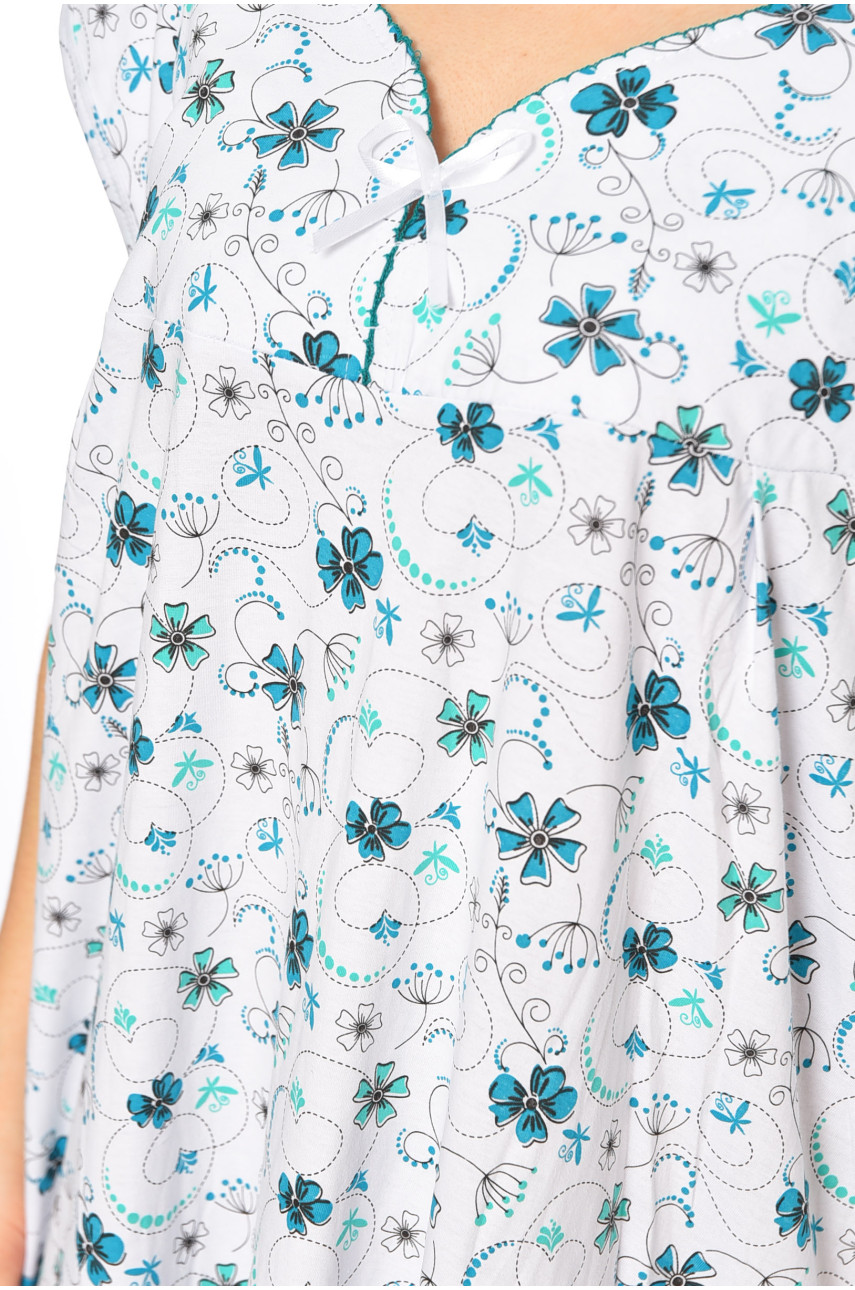 Нічна сорочка жіноча батальна білого кольору з принтом 353 195839