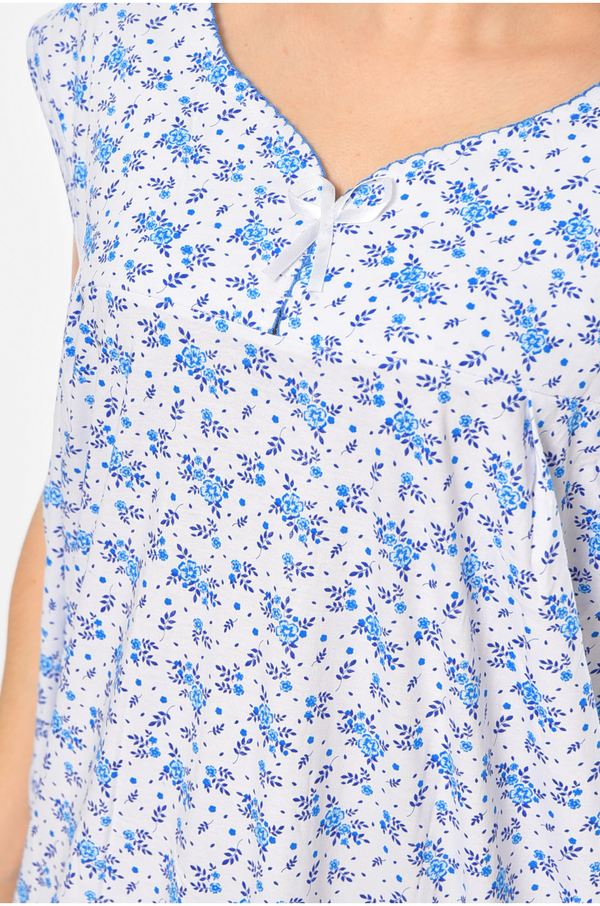 Ночная рубашка женская батальная белого цвета с принтом 353 195843