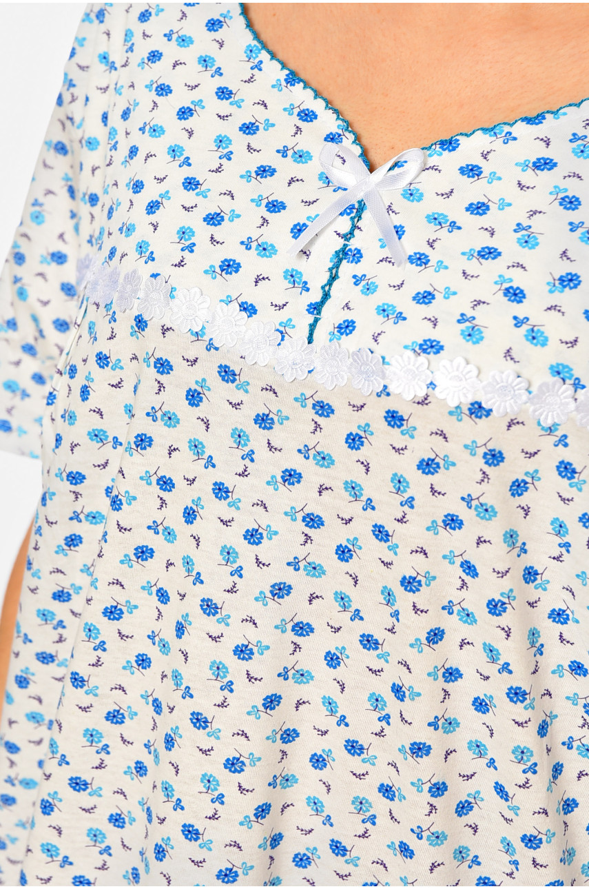 Ночная рубашка женская батальная белого цвета с принтом 353 195848