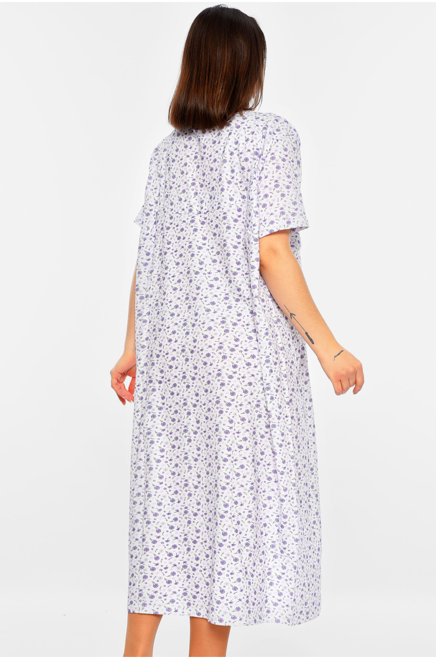 Ночная рубашка женская батальная белого цвета с принтом 308 195851