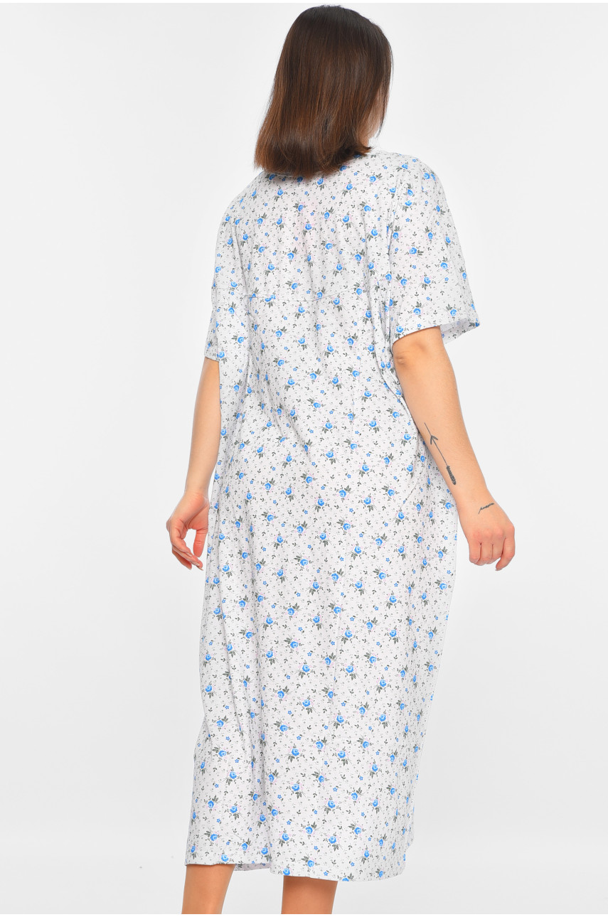 Ночная рубашка женская батальная белого цвета с принтом 308 195853