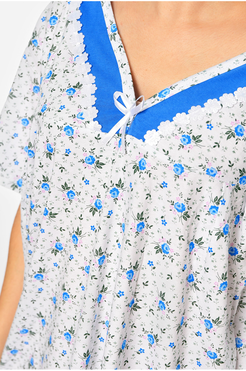 Ночная рубашка женская батальная белого цвета с принтом 308 195853
