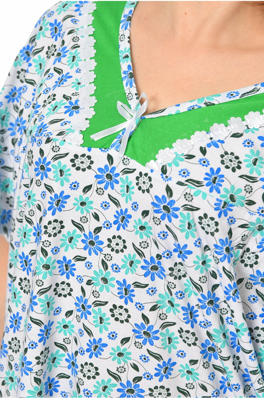 Ночная рубашка женская батальная белого цвета с принтом 308 195854