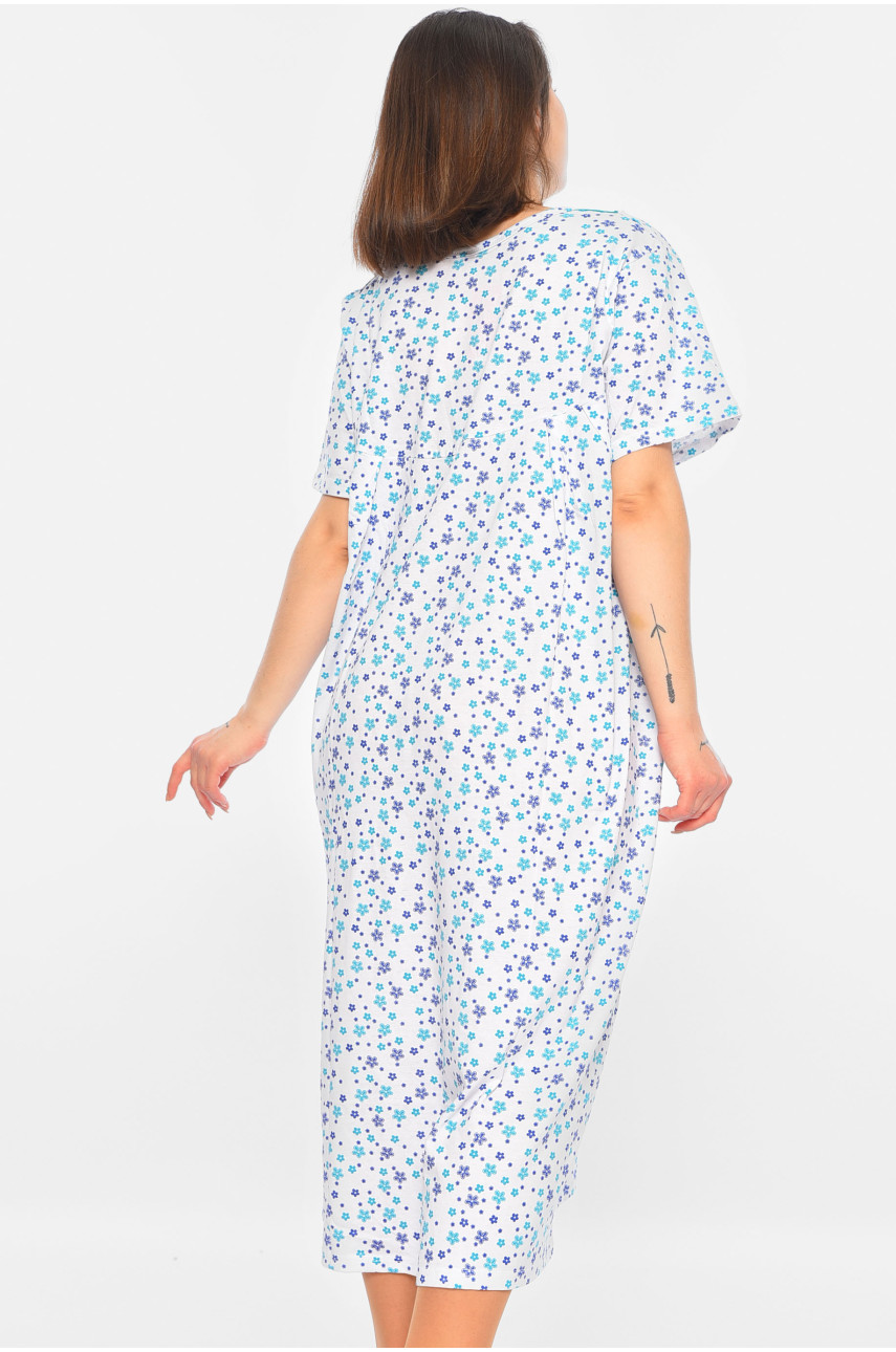 Ночная рубашка женская батальная белого цвета с принтом 308 195855