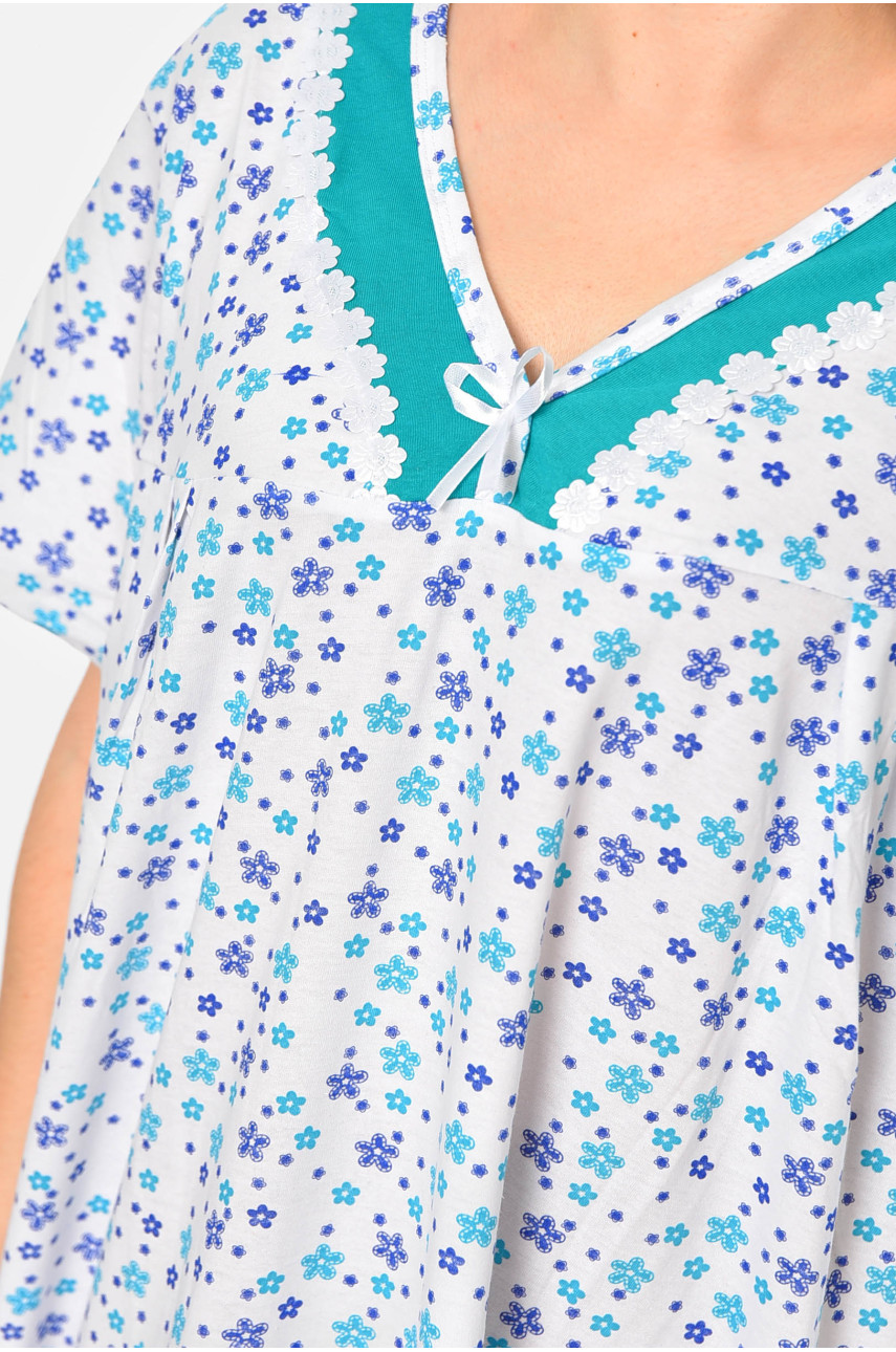 Ночная рубашка женская батальная белого цвета с принтом 308 195855