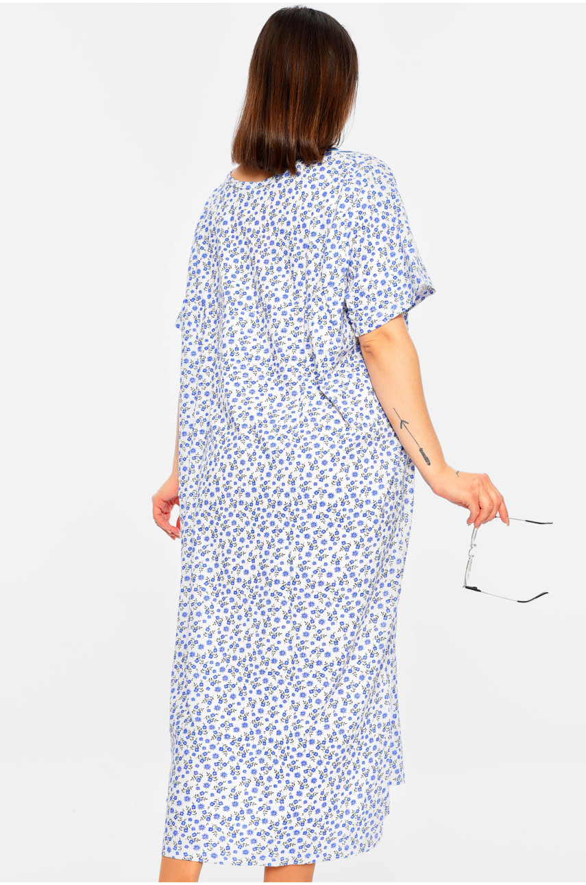 Ночная рубашка женская батальная белого цвета с принтом 308 195856