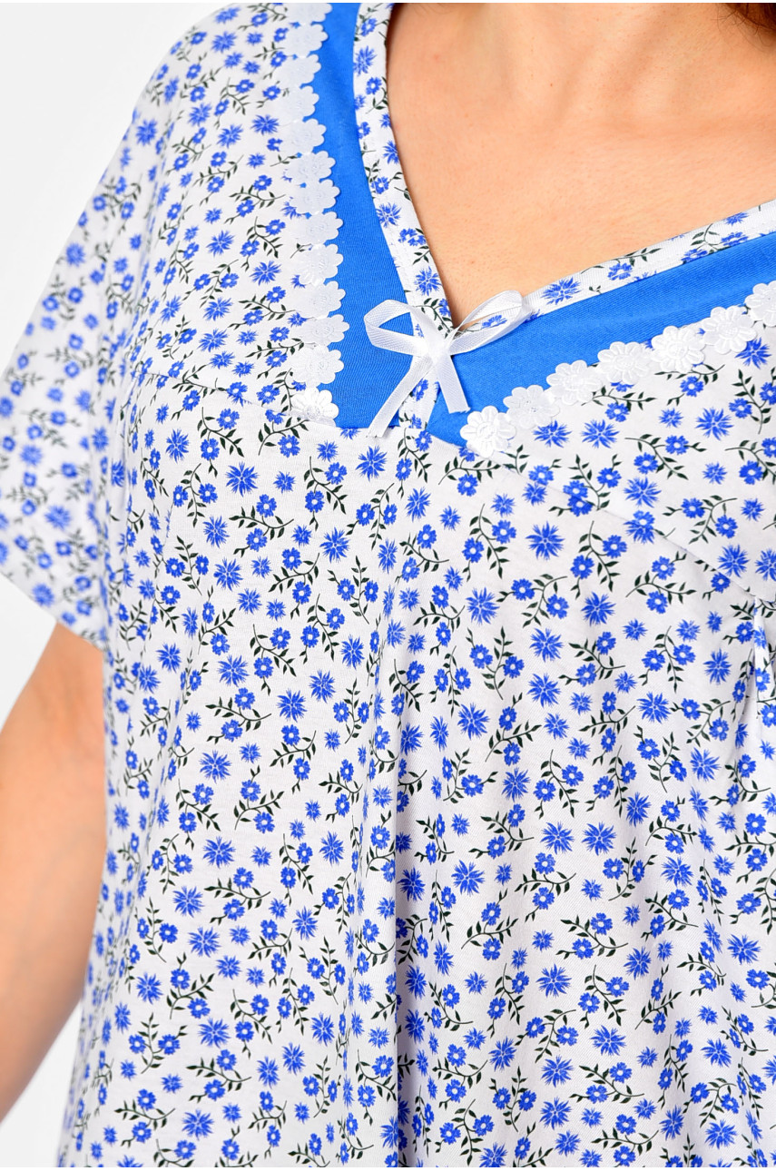 Ночная рубашка женская батальная белого цвета с принтом 308 195856