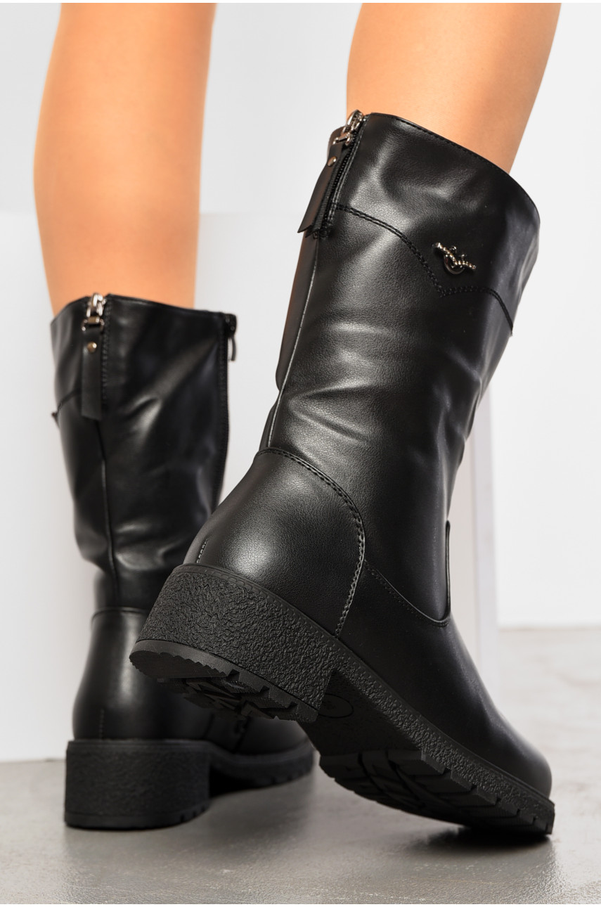 Сапоги женские зимние на молнии черного цвета 207-1 195864 Сапоги женские зимние на молнии черного цвета 207-1 195864