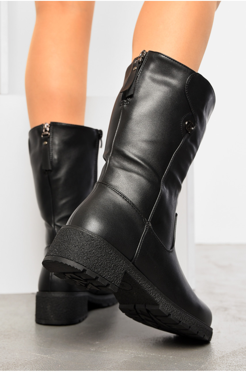 Сапоги женские зимние на молнии черного цвета 206-1 195866 Сапоги женские зимние на молнии черного цвета 206-1 195866