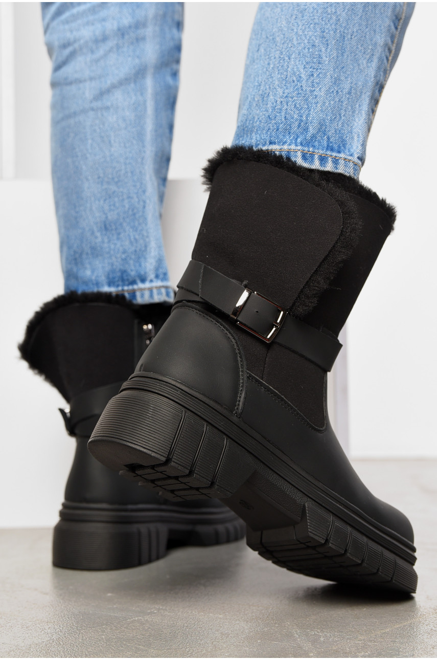Ботинки женские зимние на меху черного цвета J803-1 195873 Ботинки женские зимние на меху черного цвета J803-1 195873