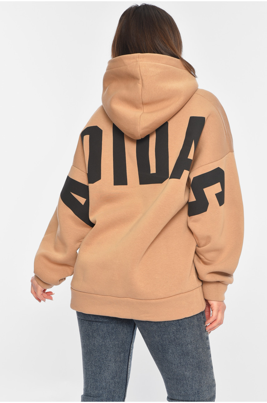 Худі жіноче на флісі бежевого кольору 4116 195875