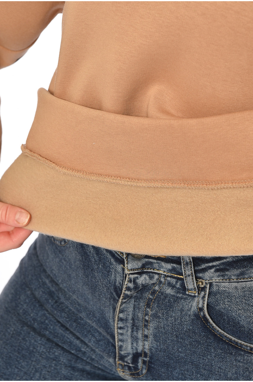 Худі жіноче на флісі бежевого кольору 4116 195875