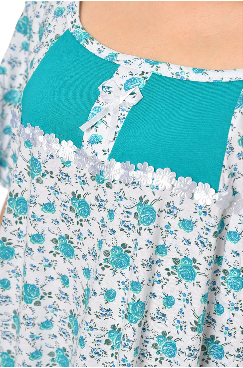 Ночная рубашка женская батальная белого цвета с принтом 302 195877