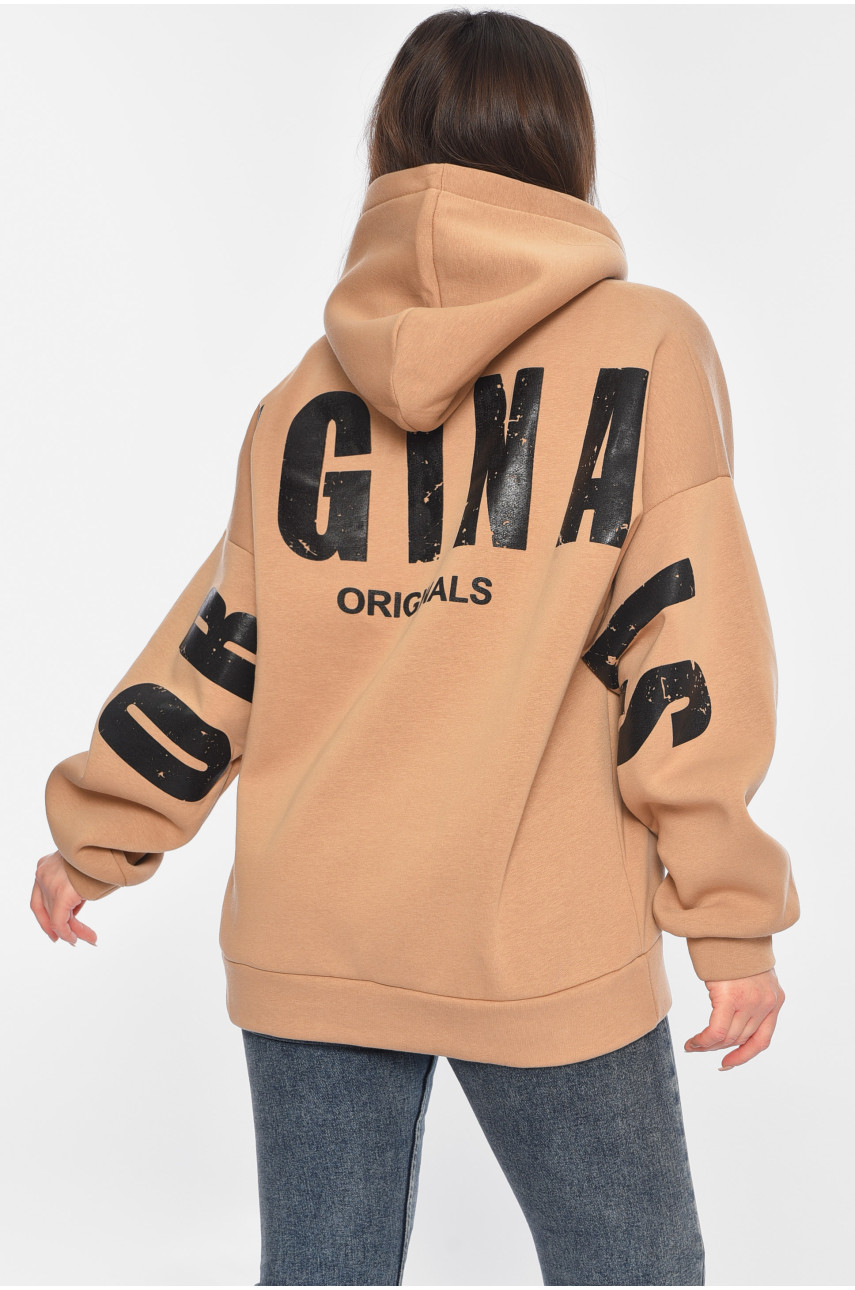 Худи женское на флисе бежевого цвета 4116 195880 Худи женское на флисе бежевого цвета 4116 195880