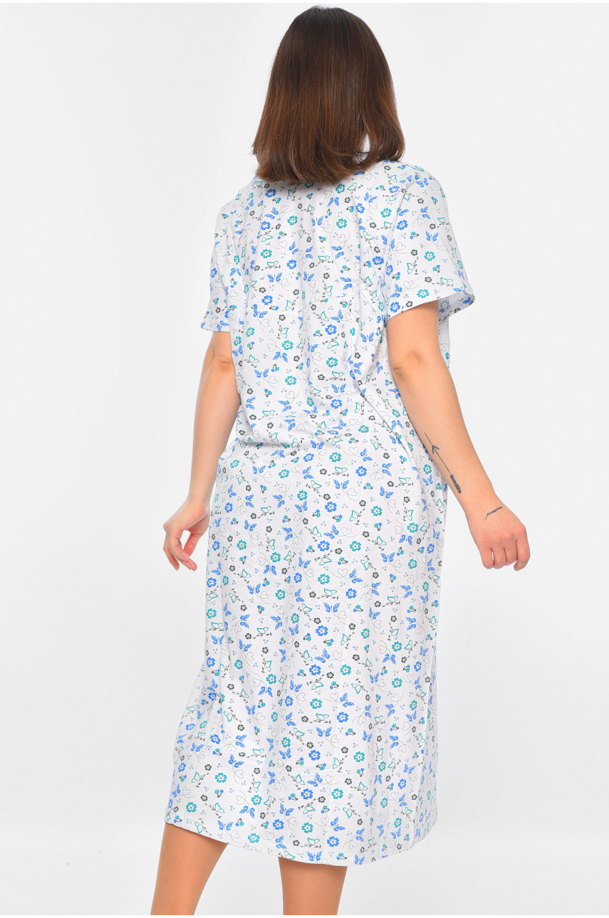 Ночная рубашка женская батальная белого цвета с принтом 302 195881