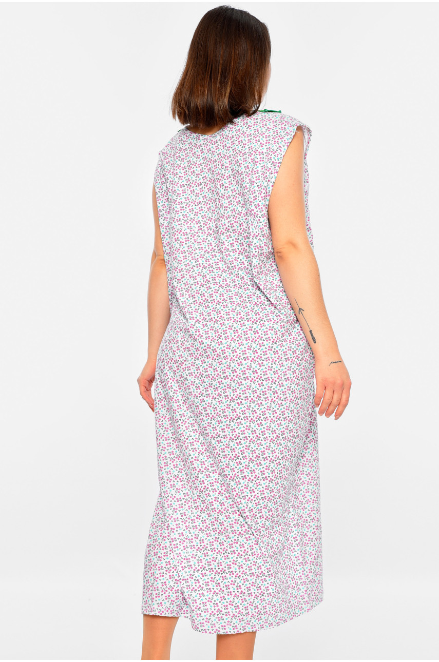 Ночная рубашка женская батальная белого цвета с принтом 303 195882