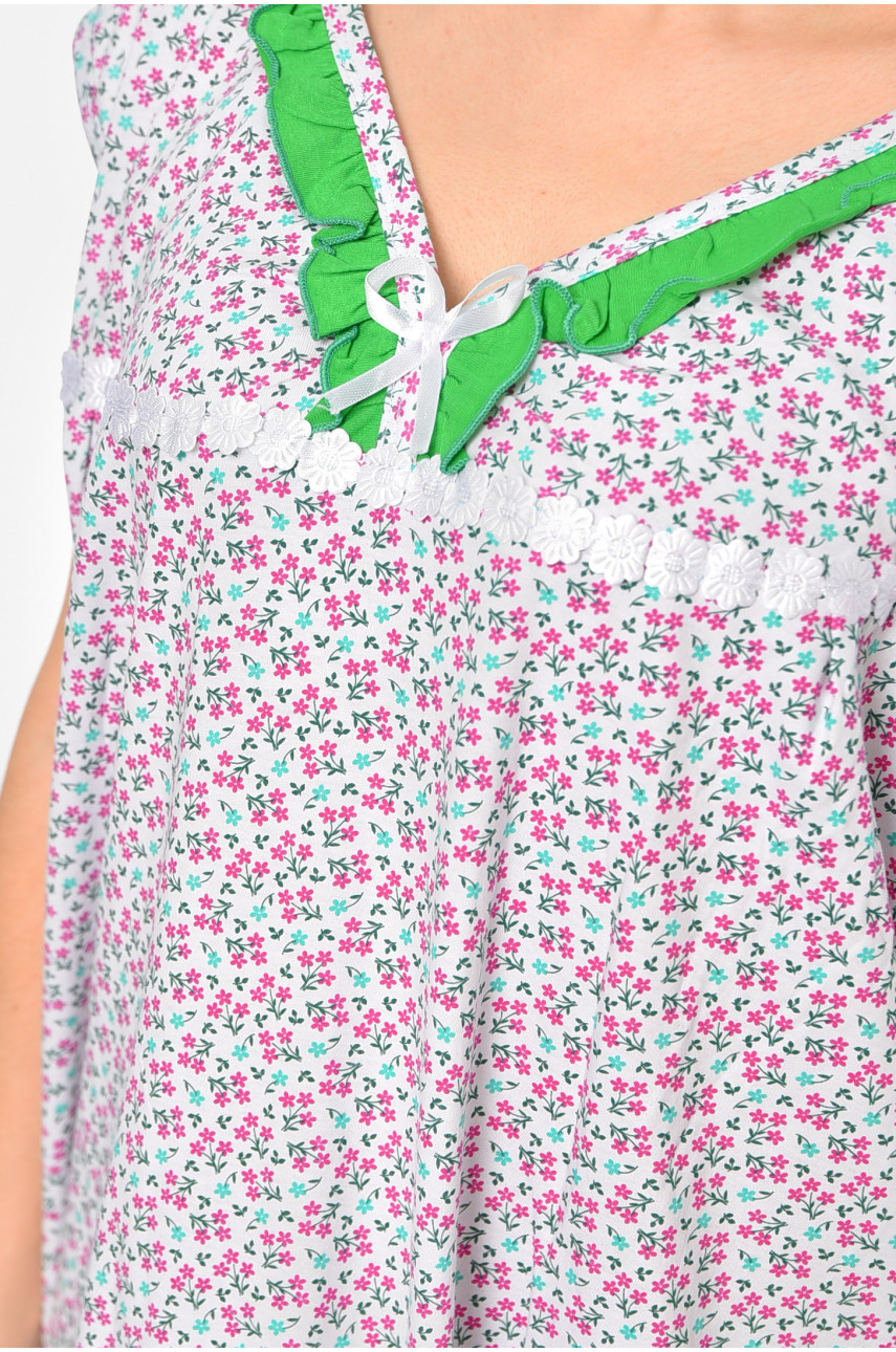 Ночная рубашка женская батальная белого цвета с принтом 303 195882