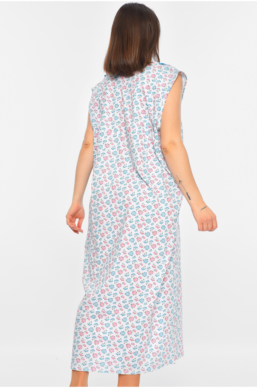 Ночная рубашка женская батальная белого цвета с принтом 303 195886