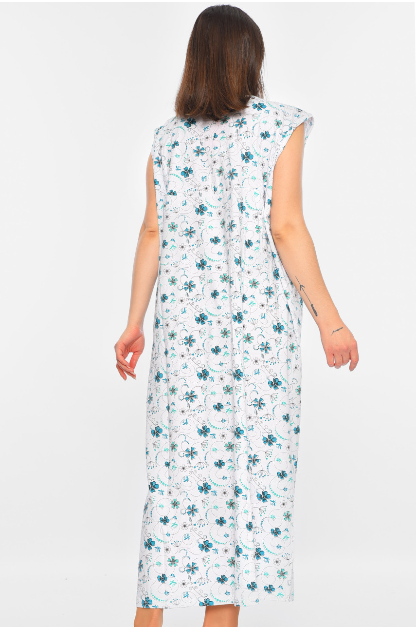 Ночная рубашка женская батальная белого цвета с принтом 303 195888