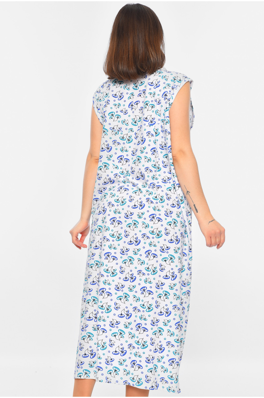 Ночная рубашка женская батальная белого цвета с принтом 303 195890