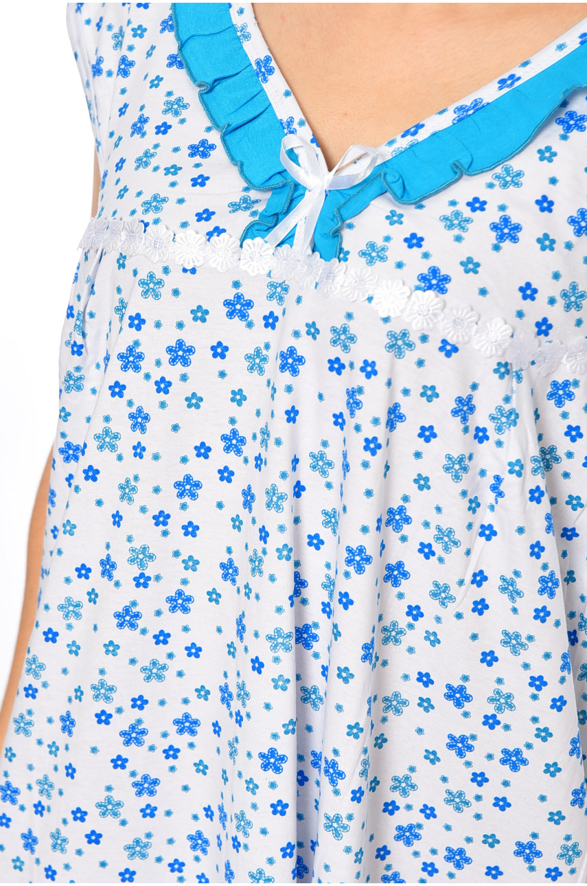 Ночная рубашка женская батальная белого цвета с принтом 303 195891