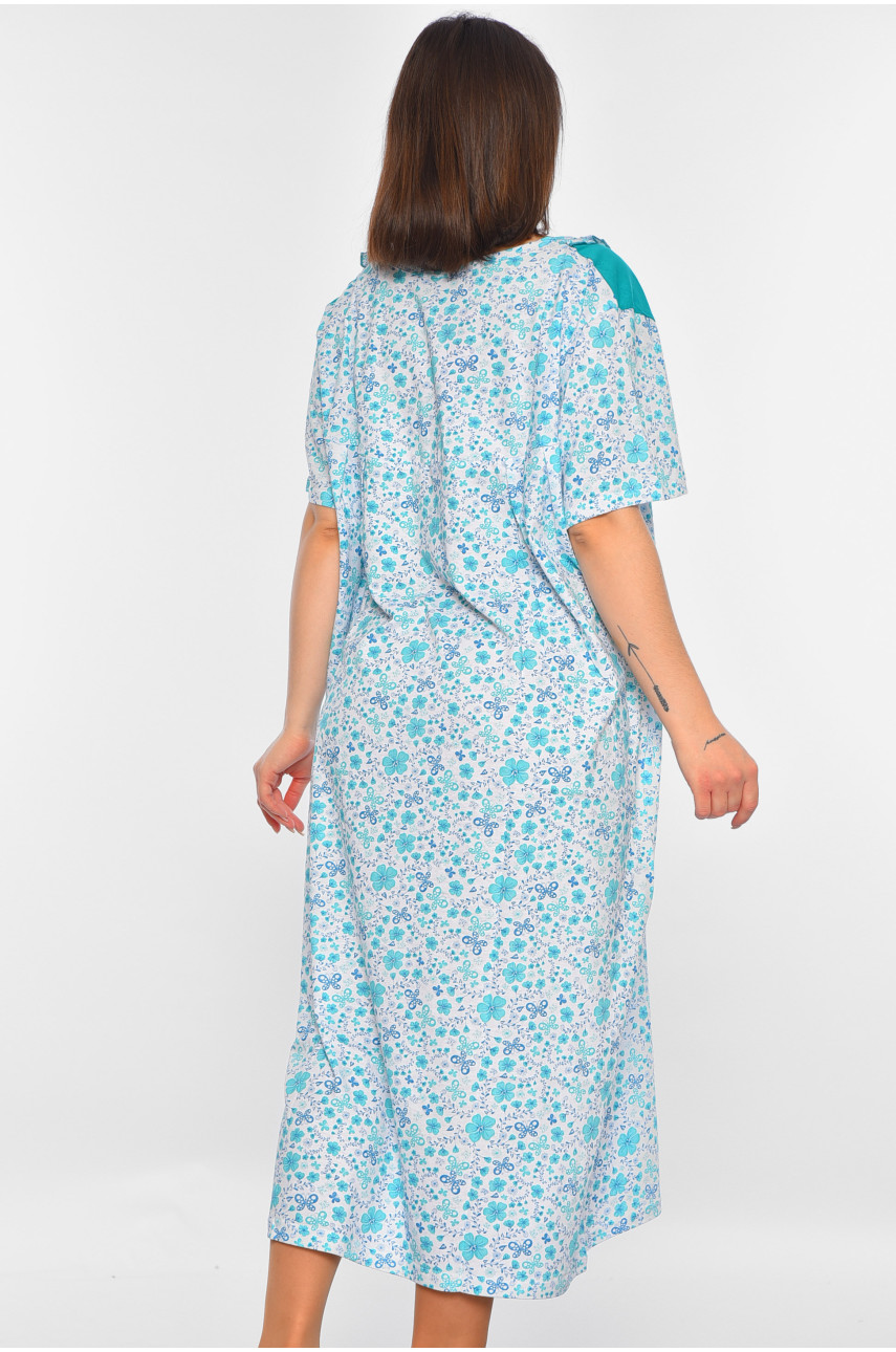 Ночная рубашка женская батальная белого цвета с принтом 303 195902