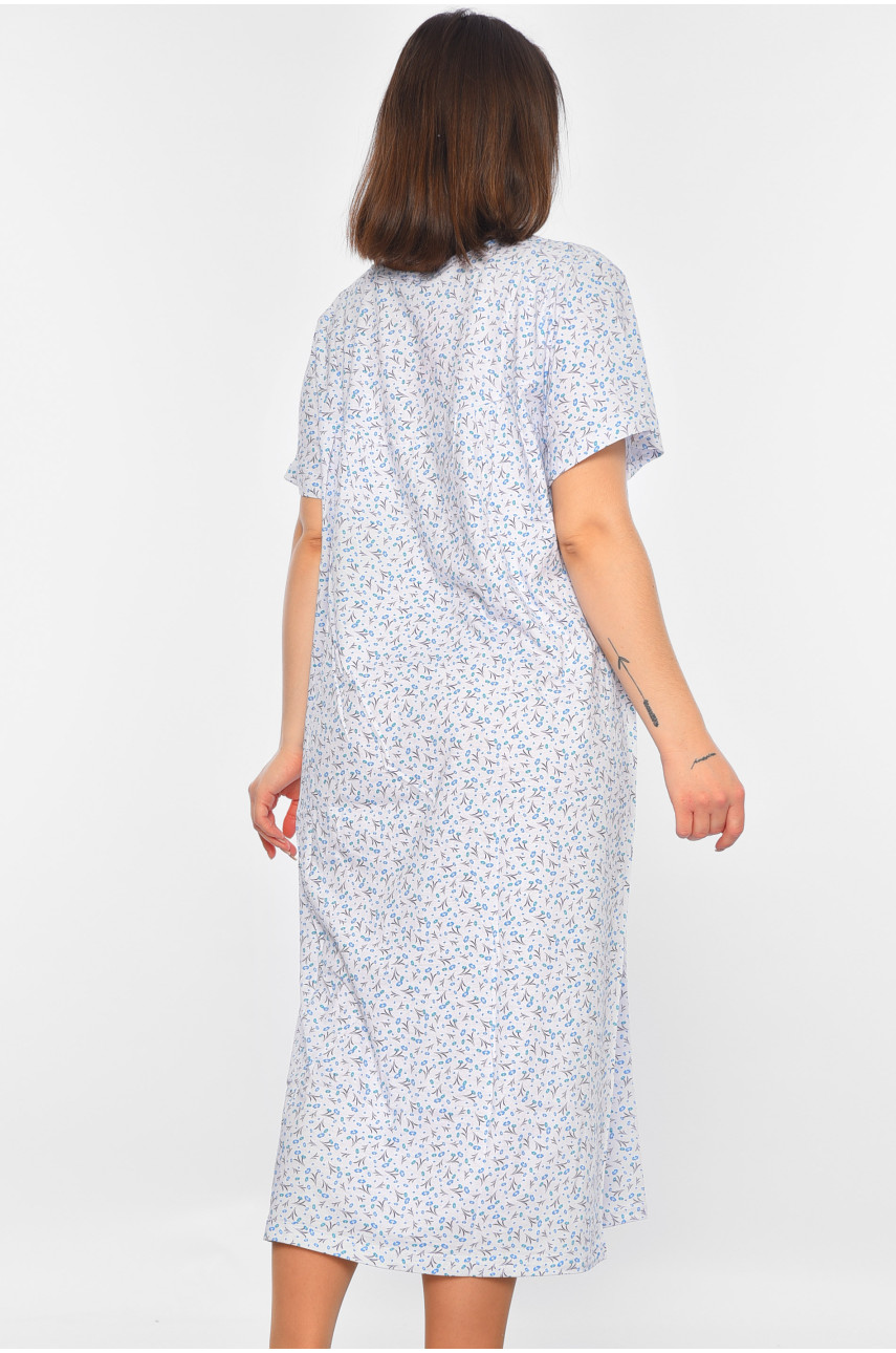 Нічна сорочка жіноча батальна білого кольору з принтом 320 195913