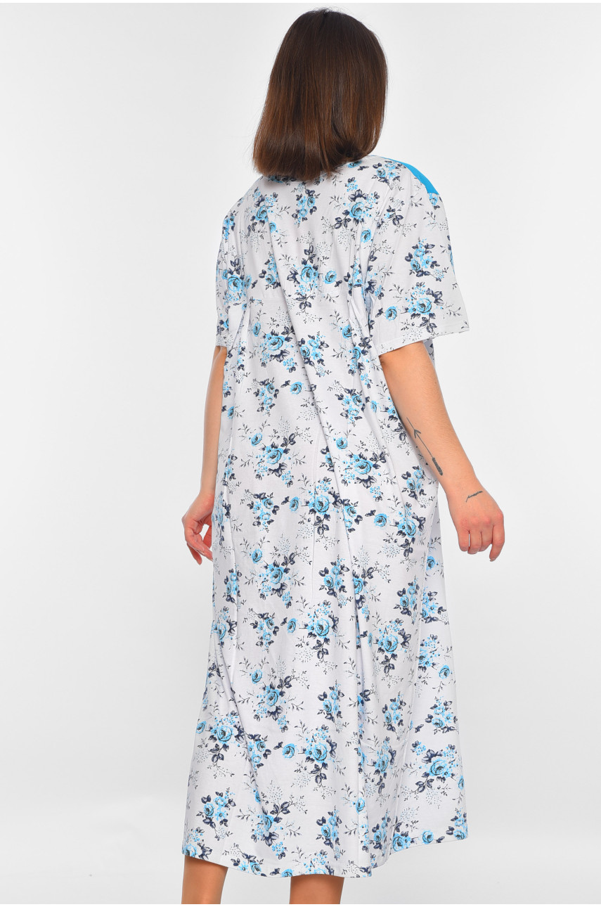 Ночная рубашка женская батальная белого цвета с принтом 320 195915