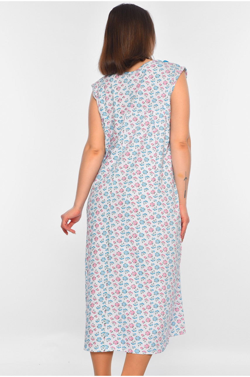 Ночная рубашка женская батальная белого цвета с принтом 320 195919