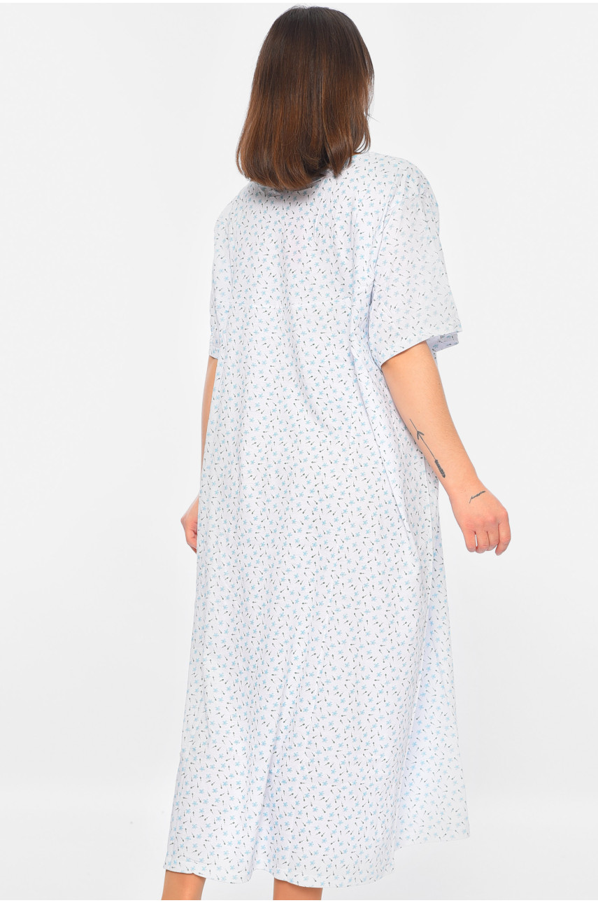 Нічна сорочка жіноча батальна білого кольору з принтом 320 195925