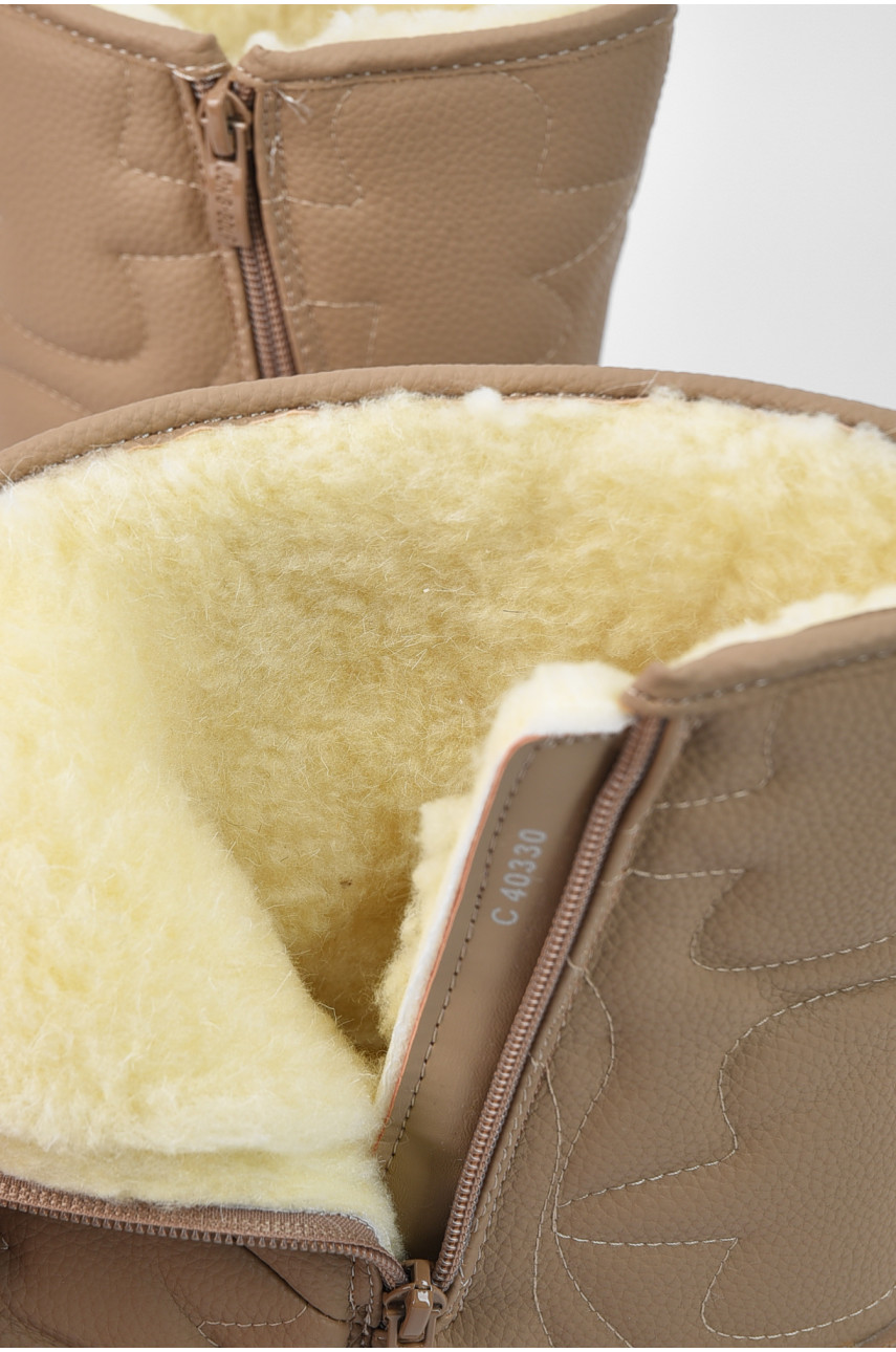 Уггі дитячі для дівчинки бежевого кольору на хутрі 40330-3 195937