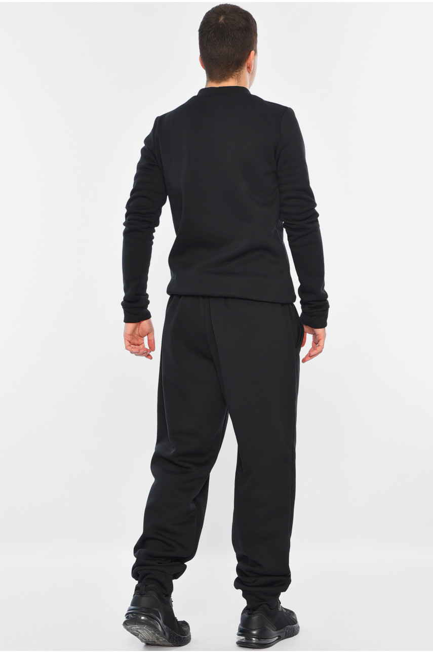 Спортивный костюм мужской на флисе черного цвета 1020 195975