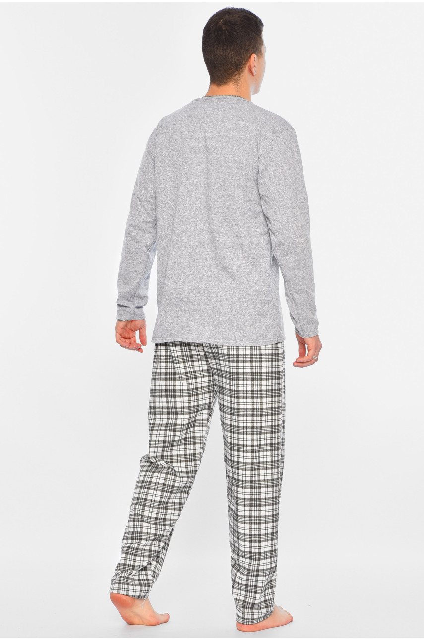 Піжама чоловіча на флісі напівбатальна сірого кольору 15469 195979 Піжама чоловіча на флісі напівбатальна сірого кольору 15469 195979