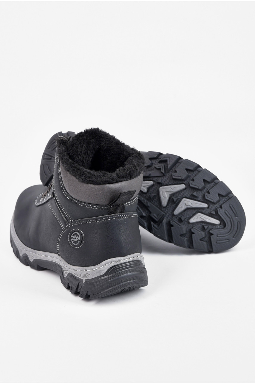 Черевики чоловічі зимові на хутрі чорного кольору 2302 195984
