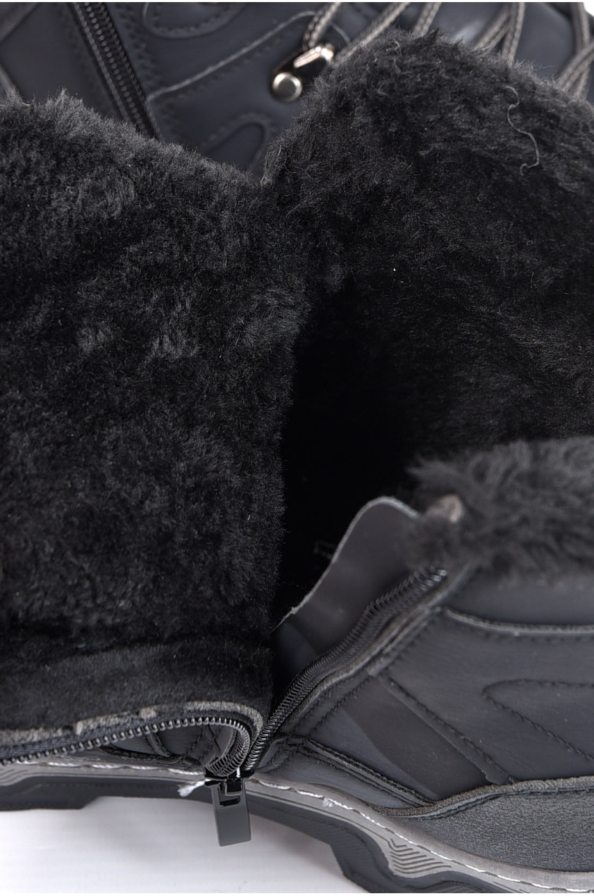 Черевики чоловічі зимові на хутрі чорного кольору 2323 195986