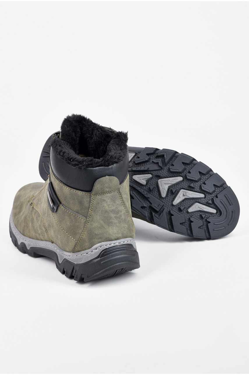 Ботинки мужские зимние на меху цвета хаки 2303 195988