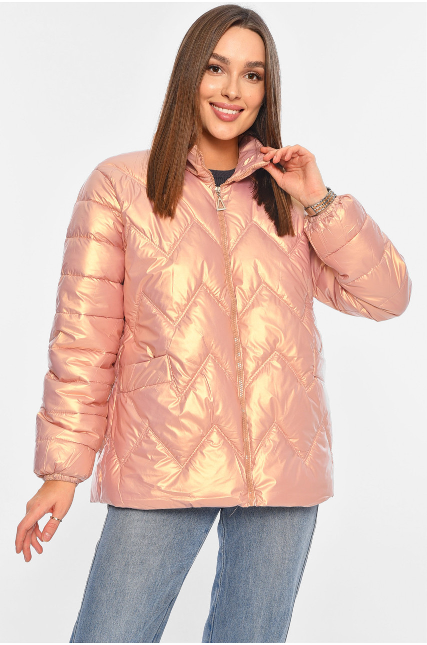 Куртка жіноча демісезонна персикового кольору 226 195991