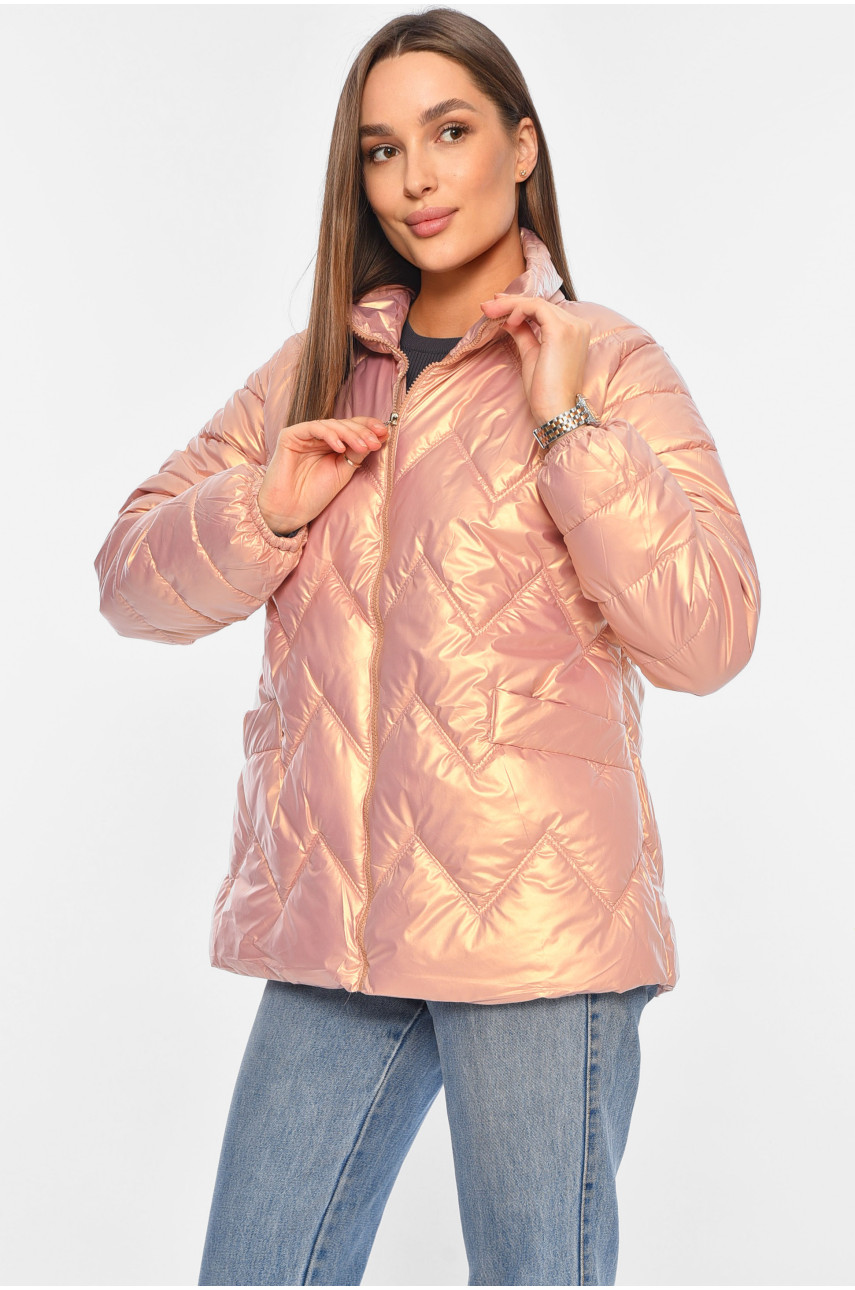 Куртка жіноча демісезонна персикового кольору 226 195991