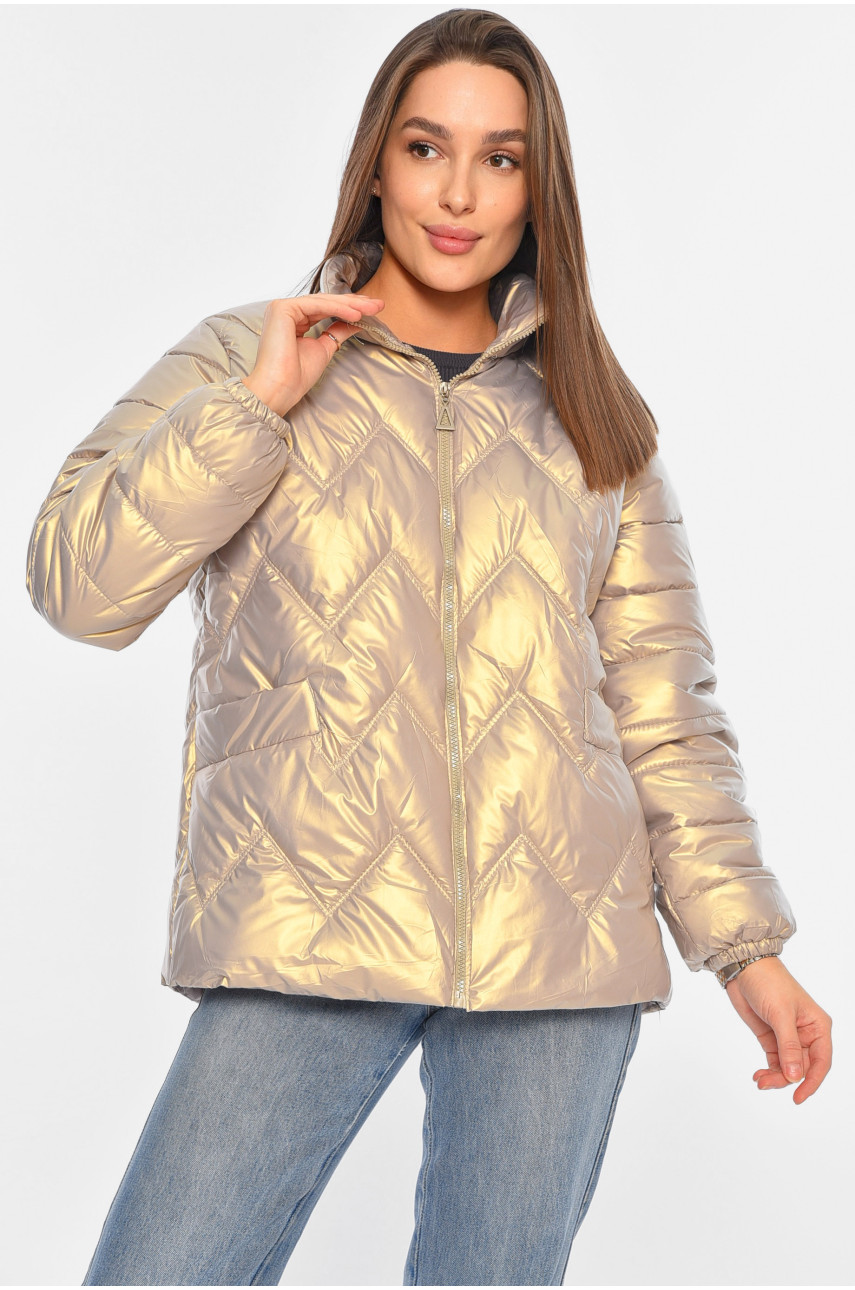 Куртка жіноча демісезонна бежевого кольору 226 195996